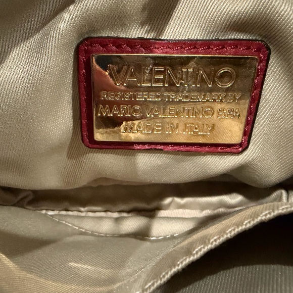 EUC: Valentino By Mario Valentino Nina Red Crossbody Bag with Gold Chain - Picture 10 of 10